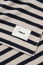 Tekla Lambswool Blanket in Magpie Stripes, view 3, click to view large image.