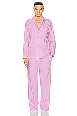 Tekla Stripe Pant in Purple Pink Stripes, view 4, click to view large image.