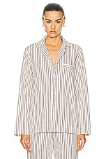 Tekla Long Sleeve Stripe Shirt in Hopper Stripes, view 1, click to view large image.