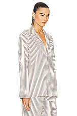 Tekla Long Sleeve Stripe Shirt in Hopper Stripes, view 2, click to view large image.