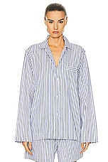 Tekla Long Sleeve Stripe Shirt in Skagen Stripes, view 1, click to view large image.