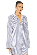 Tekla Long Sleeve Stripe Shirt in Skagen Stripes, view 2, click to view large image.