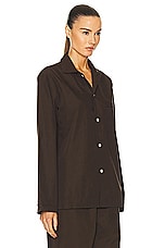 Tekla Long Sleeve Shirt in Coffee, view 2, click to view large image.