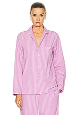 Tekla Long Sleeve Stripe Shirt in Purple Pink Stripes, view 1, click to view large image.