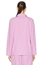 Tekla Long Sleeve Stripe Shirt in Purple Pink Stripes, view 3, click to view large image.