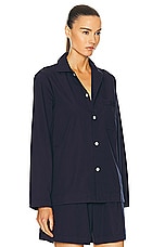 Tekla Long Sleeve Shirt in True Navy, view 2, click to view large image.