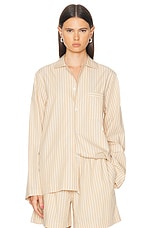 Tekla Long Sleeve Shirt in Corinth Stripes, view 1, click to view large image.