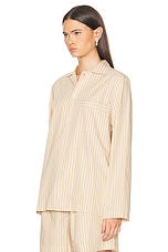Tekla Long Sleeve Shirt in Corinth Stripes, view 3, click to view large image.