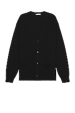 The Row Hamish Cardigan in Black, view 1, click to view large image.