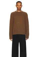 The Row Bruno Sweater in Tobacco, view 3, click to view large image.