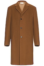 The Row Thiago Coat in Dark Camel, view 1, click to view large image.