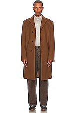 The Row Thiago Coat in Dark Camel, view 3, click to view large image.