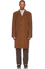The Row Thiago Coat in Dark Camel, view 4, click to view large image.