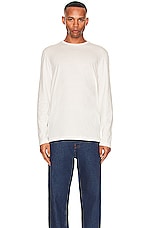 The Row Leon Long Sleeve T-Shirt in White, view 3, click to view large image.