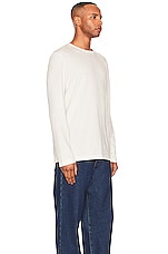 The Row Leon Long Sleeve T-Shirt in White, view 4, click to view large image.