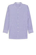 The Row Lukre Shirt in White & Blue, view 1, click to view large image.