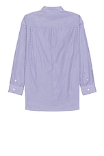 The Row Lukre Shirt in White & Blue, view 2, click to view large image.