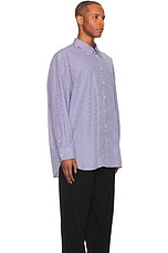 The Row Lukre Shirt in White & Blue, view 5, click to view large image.