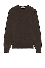 The Row Benji Crew Neck in Dark Brown, view 1, click to view large image.