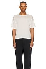 The Row Nico T-Shirt in Off White & Black, view 3, click to view large image.