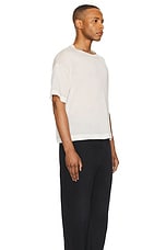 The Row Nico T-Shirt in Off White & Black, view 4, click to view large image.