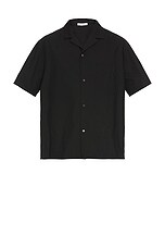 【美品】THE ROWザロウ 半袖シャツ JIRO SHIRT/M黒ブラック The Row Jiro Shirt in Black | FWRD