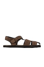 The Row Fisherman Crepe Sandal in Ash, view 1, click to view large image.