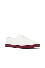 The Row Sneaker in White & Rubino, view 2, click to view large image.