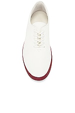 The Row Sneaker in White & Rubino, view 4, click to view large image.