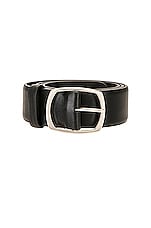 The Row Oval Belt in Black PLD, view 3, click to view large image.