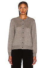 The Row Battersea Cardigan in Medium Grey, view 1, click to view large image.