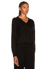 The Row Stockwell Sweater in Black, view 2, click to view large image.