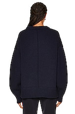 The Row Ophelia Sweater in Dark Navy, view 3, click to view large image.