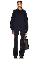 The Row Ophelia Sweater in Dark Navy, view 4, click to view large image.