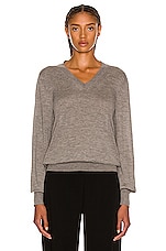 The Row Stockwell Sweater in Medium Grey, view 1, click to view large image.