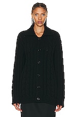 The Row Eleo Cardigan in Black, view 1, click to view large image.
