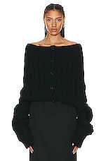 The Row Eleo Cardigan in Black, view 2, click to view large image.