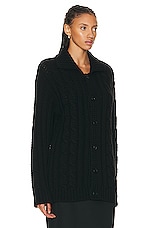 The Row Eleo Cardigan in Black, view 3, click to view large image.