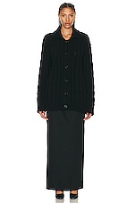 The Row Eleo Cardigan in Black, view 5, click to view large image.