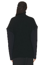 The Row Dua Sweater in Black & Navy, view 3, click to view large image.