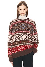 The Row Hinny Sweater in Multi Brown, Light Pink, & Red, view 1, click to view large image.