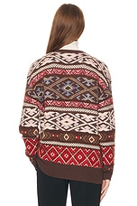 The Row Hinny Sweater in Multi Brown, Light Pink, & Red, view 3, click to view large image.