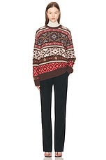 The Row Hinny Sweater in Multi Brown, Light Pink, & Red, view 4, click to view large image.