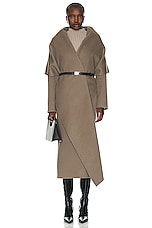 The Row Adia Coat in Taupe Green, view 4, click to view large image.