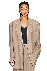 The Row Marina Jacket in Taupe & Ivory Melange, view 1, click to view large image.