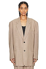 The Row Marina Jacket in Taupe & Ivory Melange, view 2, click to view large image.