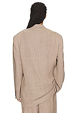 The Row Marina Jacket in Taupe & Ivory Melange, view 4, click to view large image.