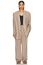 The Row Tor Pant in Taupe & Ivory Melange, view 4, click to view large image.