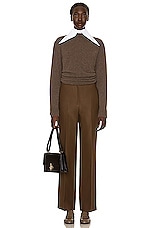 The Row Elia Pant in Warm Taupe, view 4, click to view large image.