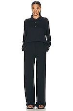 The Row Delton Pant in Dark Blue, view 4, click to view large image.